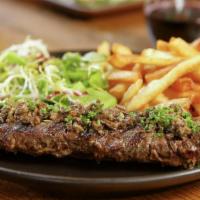 Steak Frites · 8oz Grass-fed Skirt Steak, Wild Mushroom Butter, Fries