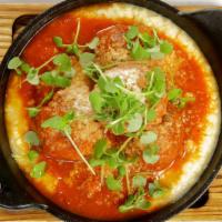Heritage Pork Meatball · Soft Polenta, Heirloom Tomato Sauce, Parmesan
