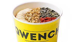 K-Bowl · blended with acai, kale, pineapple, almond milk, honey, topped with granola, banana, goji berries, pumpkin seeds.
