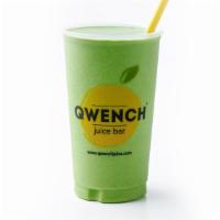 Spinach Greens - Green Blend · Spinach, kale, mango, banana, coconut water, almonds, chia. seeds & agave.
