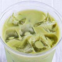 Iced Matcha Oat Milk (16 Oz.) · Organic Matcha Green Tea x Oat Milk