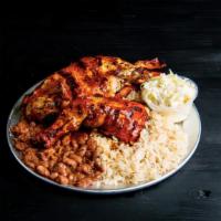 Dino'S Famous 1/2 Charbroiled Chicken  W/ Beans, Rice, Tortillas And Coleslaw · 