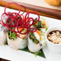Fresh Roll · Silver noodles, tofu, carrots, cucumbers, and lettuce wrapped in rice paper served with a sp...