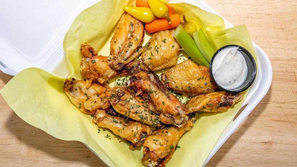 Jumbo Hot Wings · Served with carrots, celery, and ranch.