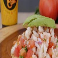 Shrimp Ceviche · Lime Marinated Shrimp, Pico De Gallo, Avocado, Corn Tostada