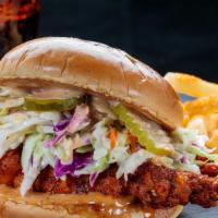 Original Nashville Hot Chicken Sandwich Combo · Combo includes chicken sandwich, French fries, side of coleslaw and fountain drink