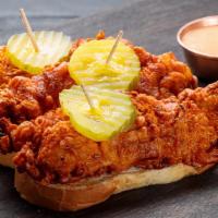 Chicken Tenders Combo · Combo includes three premium tenders, French fries, side of coleslaw, slice of bread, pickle...