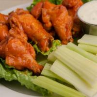 Buffalo Chicken Wings · Dipped in choice of BBQ, Louisiana or teriyaki sauce, celery.