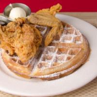 Chicken + Waffle · Two pieces of our famous Broasted® chicken,
served on a Belgian Waffle.