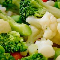 Steamed Vegetables · Broccoli, Cauliflower, Zucchini & Carrots