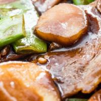 Bbq Pork · Sliced bbq pork with chinese bbq sauce.