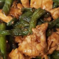 String Bean With Chicken · White meat chicken in brown garlic sauce and string beans