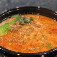 Tantan Men · Creamy pork broth with sesame paste topped with chili oil, spiced ground pork, bean sprouts,...