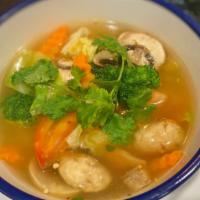 Tom Yum · Most popular. Medium spicy by default. Spicy and sour soup with tomato, galangal, mushroom, ...