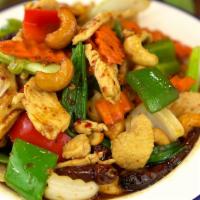 Cashew Nuts · Somewhat spicy. Pineapple, bamboo shoots, carrots, onion, green peppers, mushrooms and cashe...