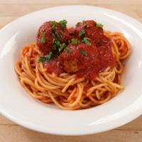 Pasta With Meatballs · Penne or linguini.