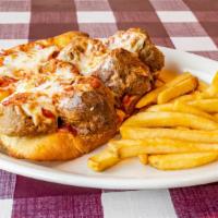 Meatball Sandwich · Served with red sauce and cheese on house bread.