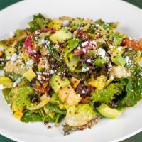 Quinoa Salad · Romaine, kale, crispy quinoa, red onions, cherry tomato, queso fresco, cilantro, black beans...