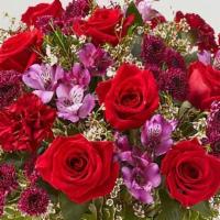 Majestic Moment™ Bouquet · Show your love with our romantic bouquet. Gathered with rich red, purple and burgundy blooms...