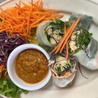 Fresh Rolls · 3 rolls. Stuffed with zucchini, carrot, noodle, tofu, mint and cilantro served with peanut s...