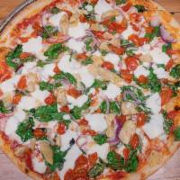 Herb Tomatoes Artichoke Whole Pie · Red Sauce, Mozzarella, Artichokes, Herb Roasted Tomatoes, Ricotta, Spinach, Red Onions