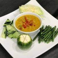 Prahok K'Tiss · A traditional Cambodian dip made with ground chicken, prahok, kroeung ( a paste made with a ...