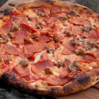 Gluten Free Gladiator · housemade italian sausage, molinari pepperoni, house red sauce, cheese blend