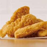 Chicken Strips · Crispy on the outside and tender on the inside. Served with your choice of sweet honey musta...