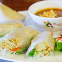  Vegetarian Spring Rolls · Tofu, lettuce, and vermicelli noodles rolled in fresh rice paper served with peanut sauce.