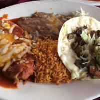 Lunch 4 · Choose two items from taco, tostada, enchilada, quesadilla or chile relleno (1 chile relleno...