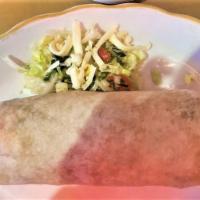 A La Mexicana Burrito · A flour tortilla loaded with choice of charbroiled chicken or carne asada(steak) & frijoles ...