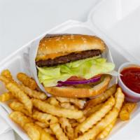 Single Burger · 100% pure beef burger. BURGER ONLY