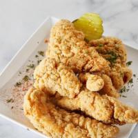 4 Pc Chicken Strips · Deep fried bread battered chicken breast.