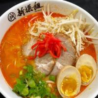 Spicy Tonkotsu Ramen · Spicy Hakata Ramen with tonkotsu broth, comes with two slices of chashu pork, flavored egg a...