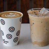 Latte · Double shot of espresso with steamed milk and foam. Available hot or iced.