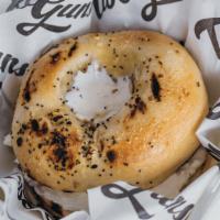 Bagel · Plain or everything bagel available with a selection of toppings