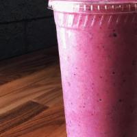 Passion Berry Smoothie · Mango, peach, strawberry, all berries, pineapple, nonfat yogurt (cranberry juice)
