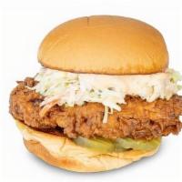 The Blvd · Crispy fried chicken, spicy slaw, dill pickles & Chipotle-Honey Sauce