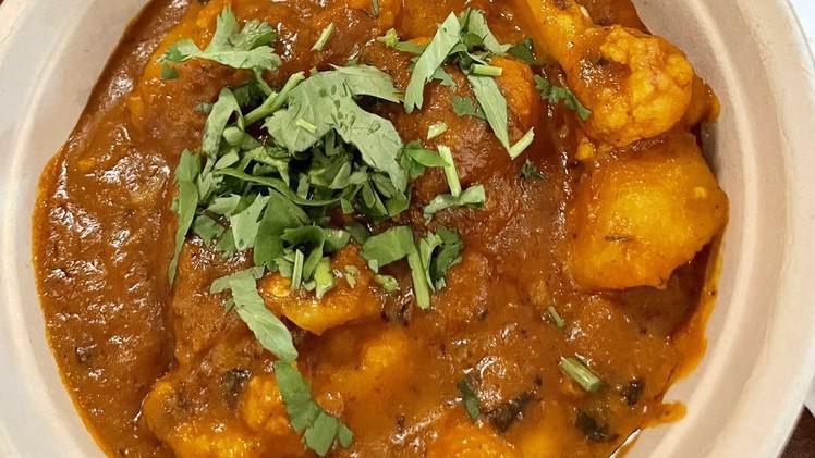 Aloo Gobi · Vegetarian. A popular Indian subcontinental dish made with potatoes, cauliflower, and delectable Indian spices. Giving it an aromatic smell and appetizing flavor.