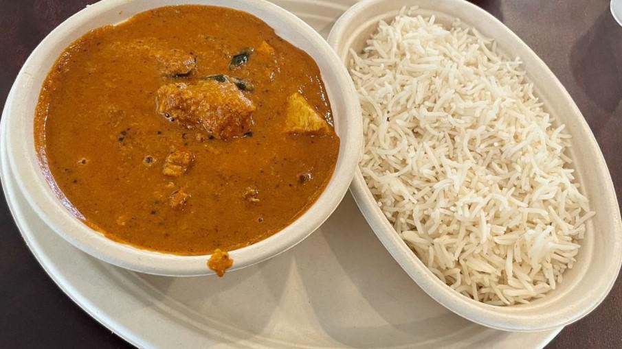 Chicken Chettinad · Authentic deviled chicken cooked in black pepper and smooth coconut gravy.