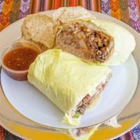 Regular Burrito · Choose your protein (asada, chicken or carnitas) flour tortilla, cheese, rice, beans, and pi...