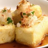 Age Dashi Tofu · Deep fried tofu with tempura sauce.