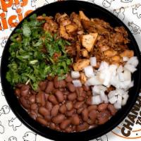 Chando Bowl · Enjoy your choice of Chando’s signature meat selection served with fresh cilantro, diced oni...