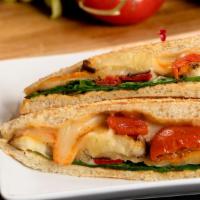 Eggplant Vegetarian · Marinated Roasted eggplant, roasted red bell peppers, pesto Swiss cheese, lettuce and tomato...
