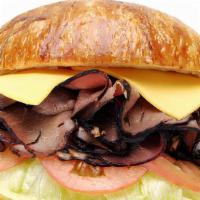 #35 Roast Beef & Cheese Croissant · Roast beef and cheese in a croissant sandwich.