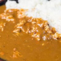 Chicken Cutlet Curry · Homestyle slowly cooked curry with meat and vegetables, with chicken cutlet.