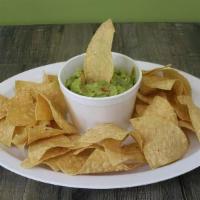 Guacamole & Chips · Almost 1 pound of guacamole! Serves 3-5 guests.