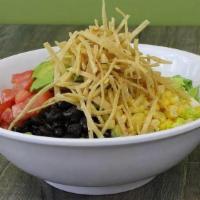Southwestern Salad · Entrée portion salad with Romaine lettuce, Oaxaca cheese, corn, black beans, avocado, tomato...