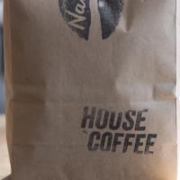 House Coffee  · Brazil Serrinha, full city roast, 12 oz of coffee for everyone.