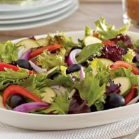 Fresh Garden Salad · Romain lettuce heart, tomato, cucumber, mix greens, onions, croutons with ranch or balsamic ...